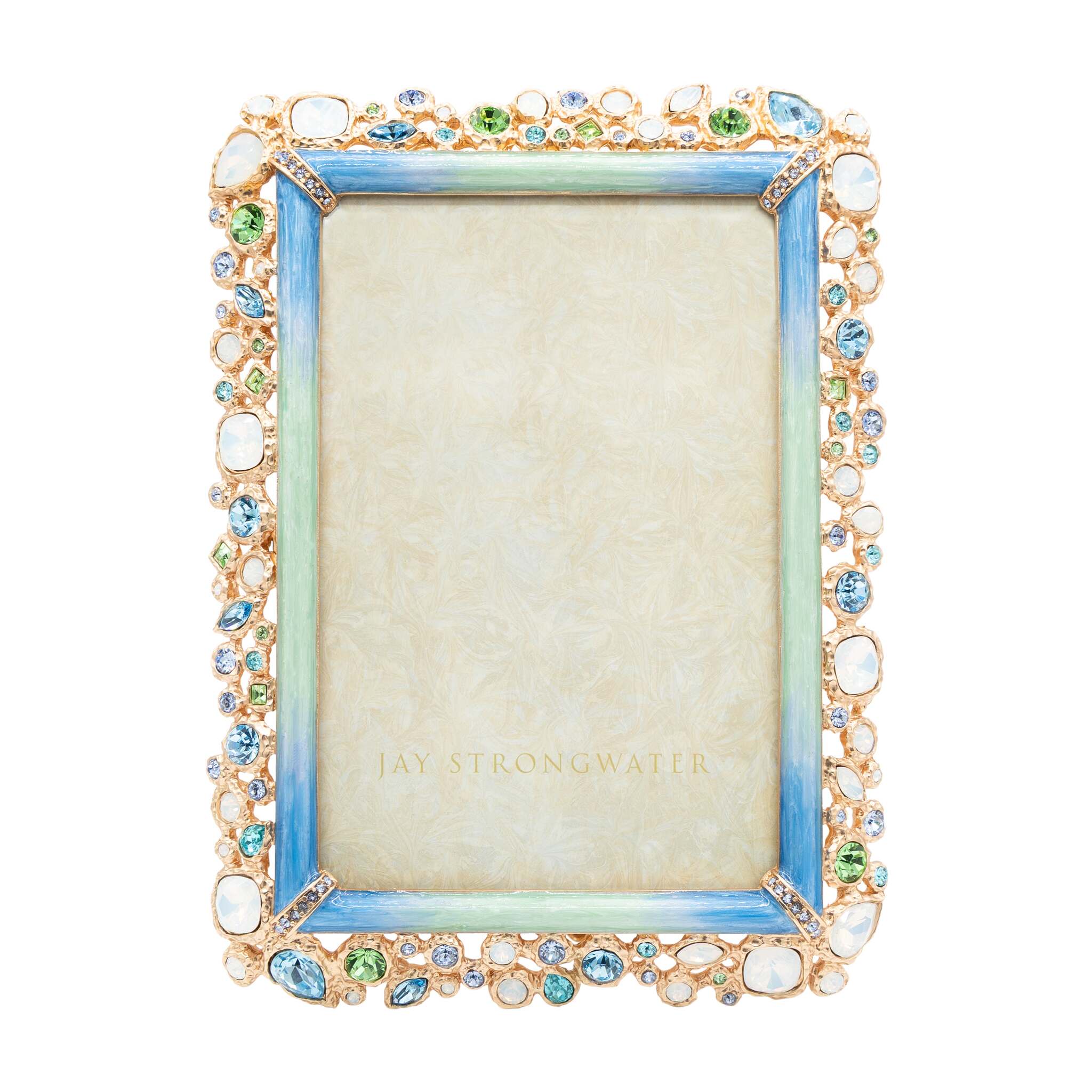 Jay Strongwater Emery Bejeweled 4" X 6" Frame - Oceana