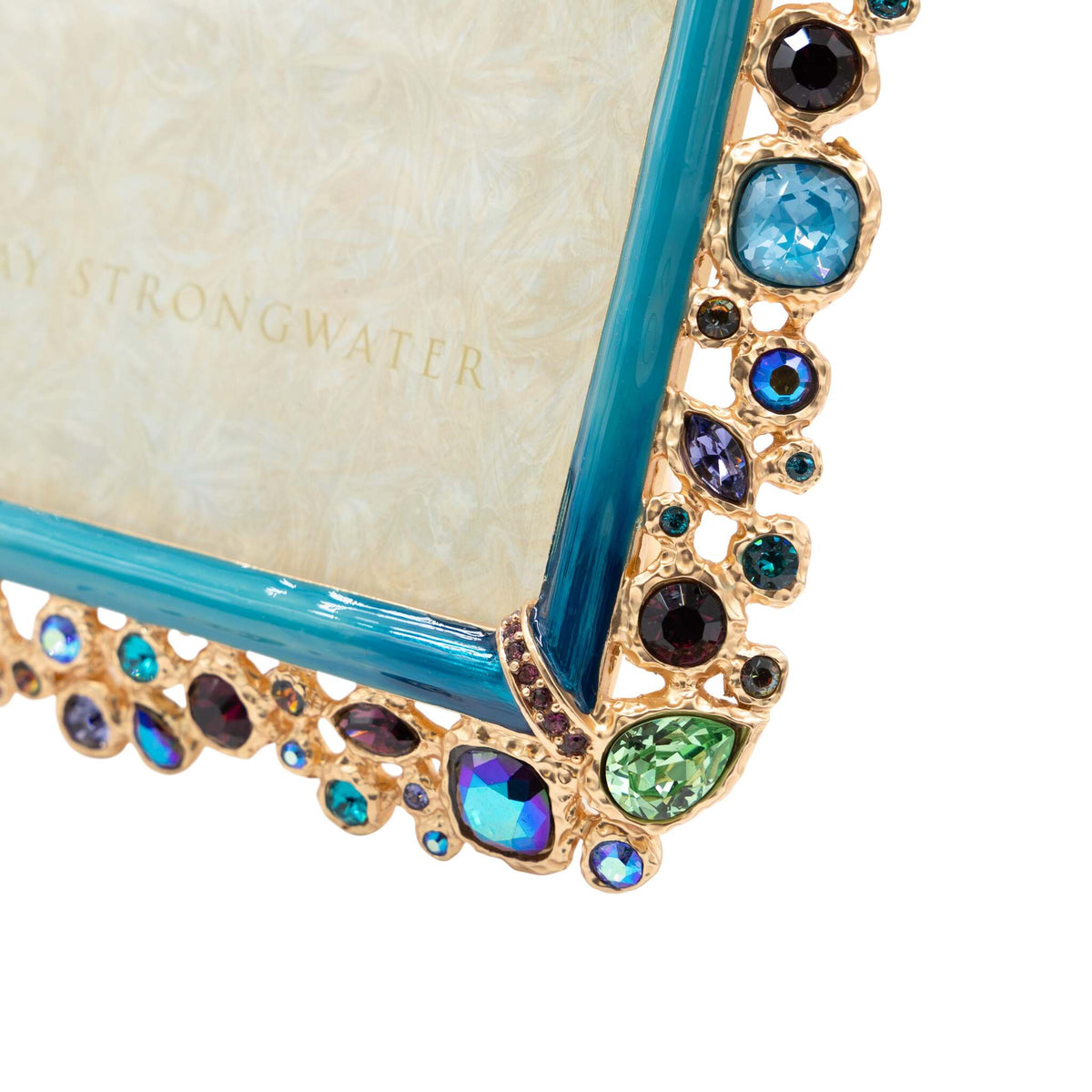 Jay Strongwater Emery Bejeweled 4" X 6" Frame - Peacock, alternate view