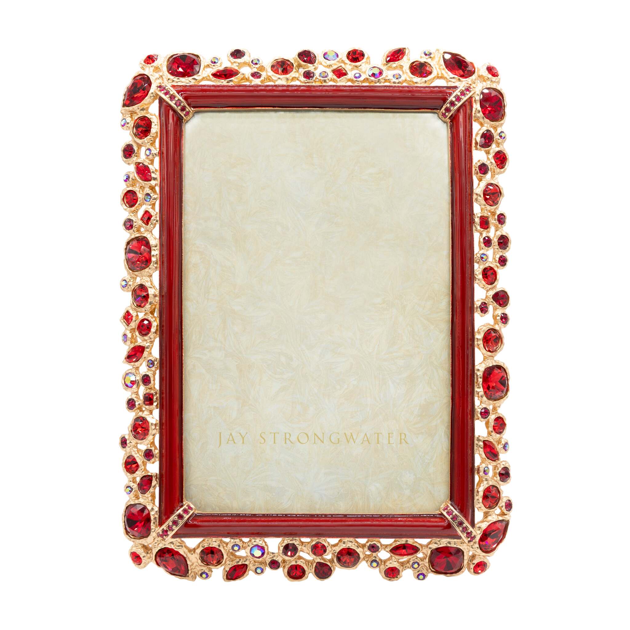 Jay Strongwater Emery Bejeweled 4" X 6" Frame - Ruby