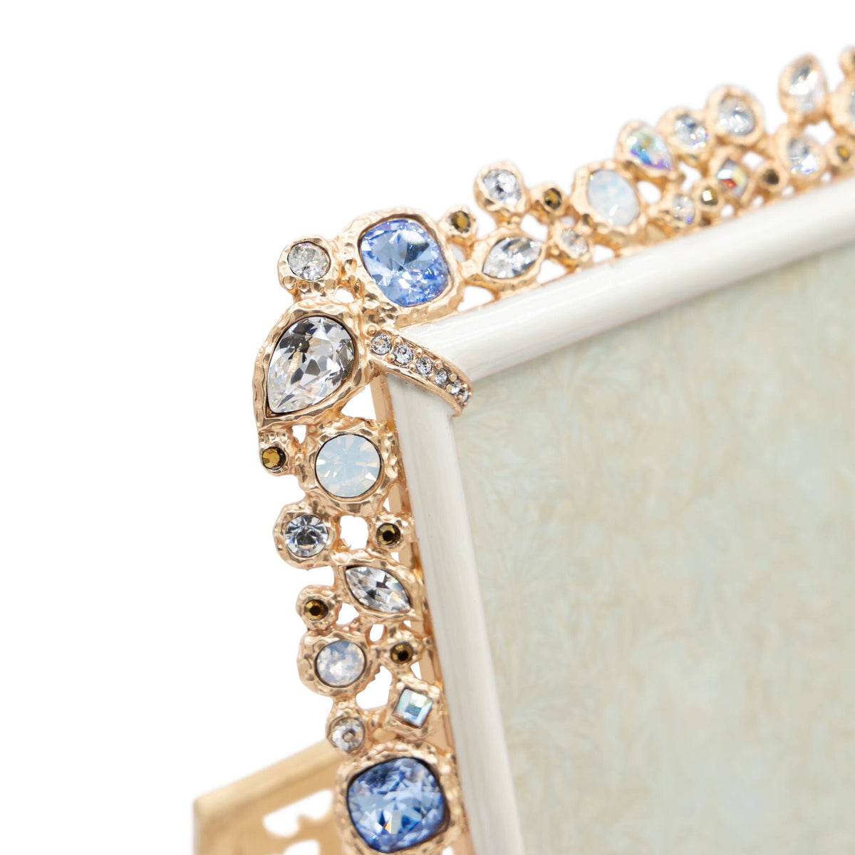 Jay Strongwater Emery Bejeweled 4" X 6" Frame - White Opal, alternate view