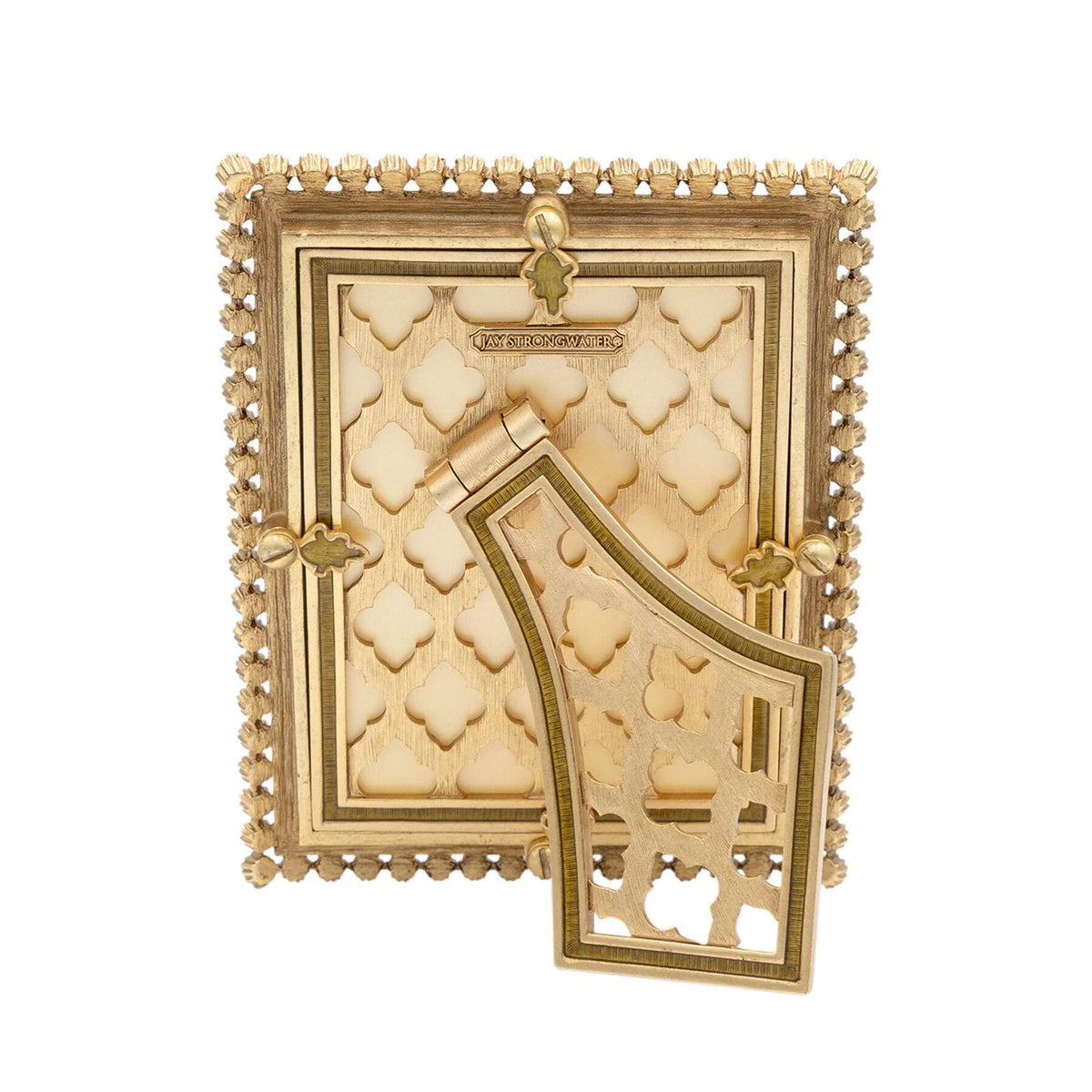 Jay Strongwater Emilia Stone Edge 3" X 4" Frame - Gold, alternate view