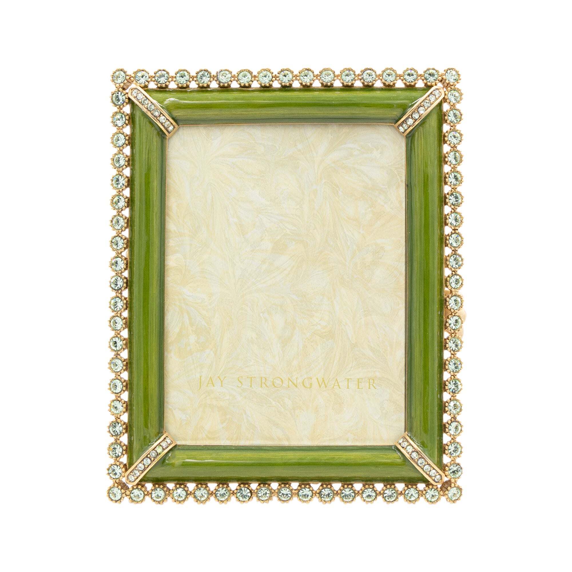 Jay Strongwater Emilia Stone Edge 3" X 4" Frame - Leaf Green