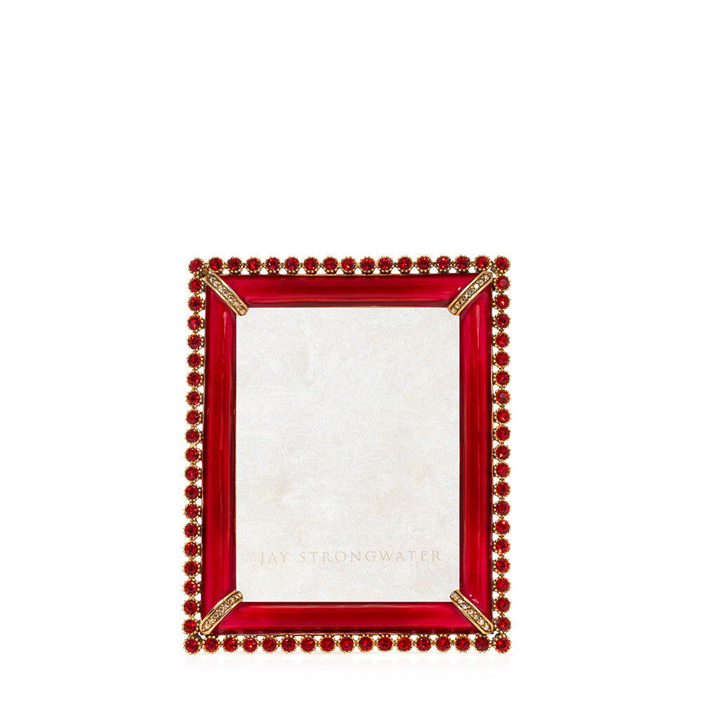 Jay Strongwater Emilia Stone Edge 3" X 4" Frame - Ruby