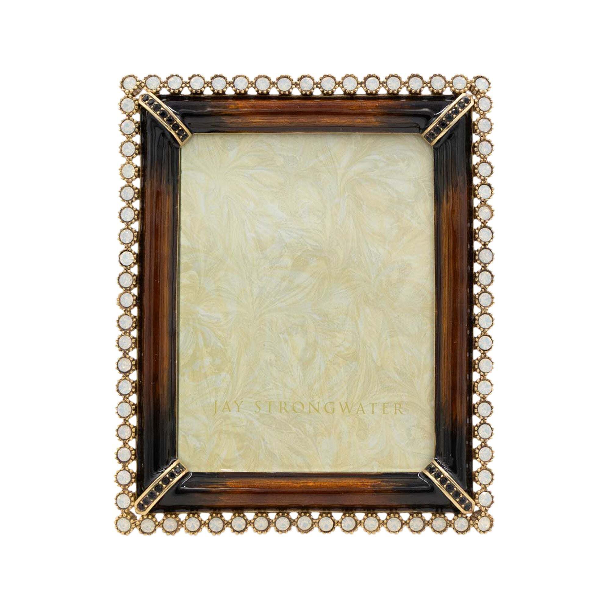 Jay Strongwater Emilia Stone Edge 3" X 4" Frame - Safari Brown