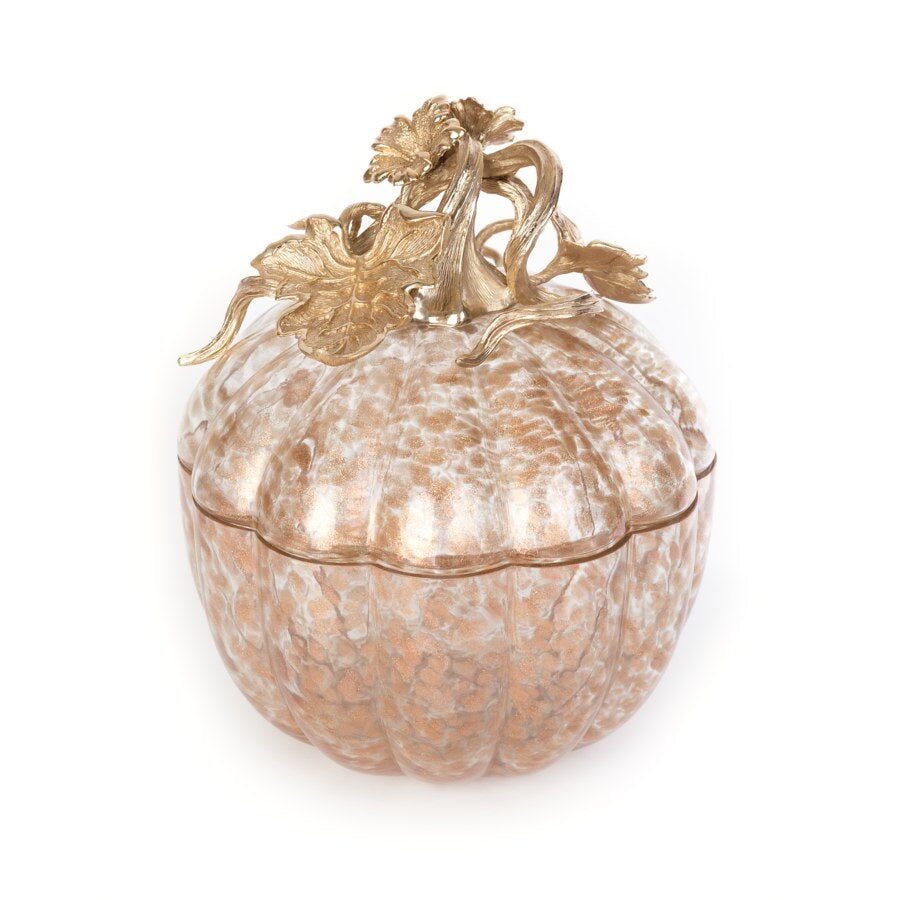 Jay Strongwater Erin Leaf & Vine Gilded Large Glass Jar, alternate view