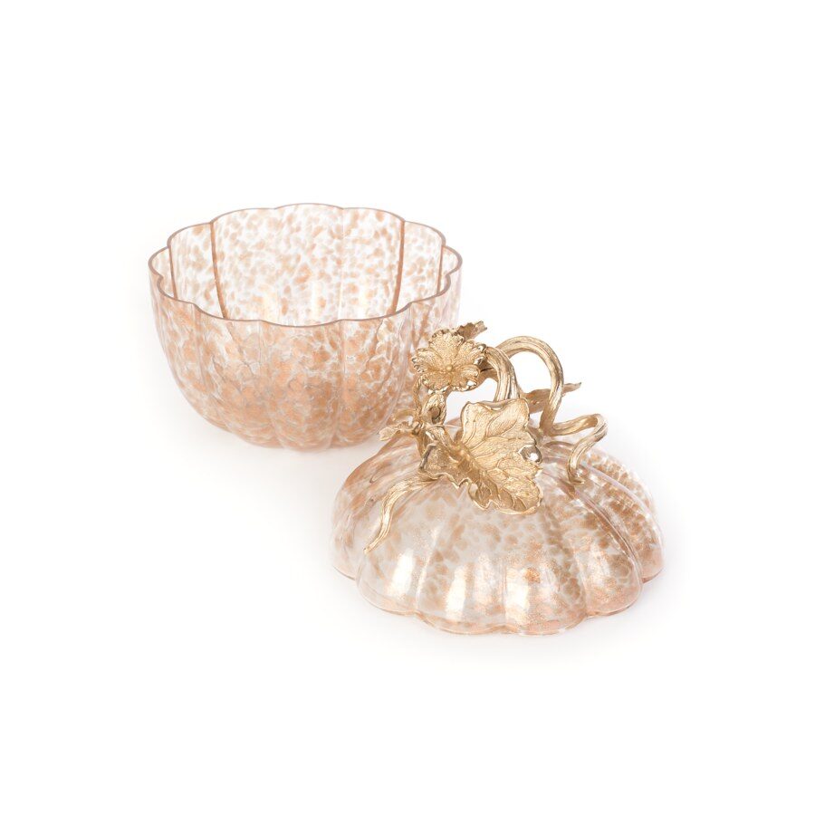Jay Strongwater Erin Leaf & Vine Gilded Large Glass Jar, alternate view