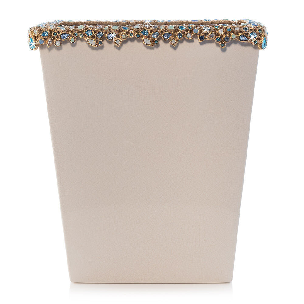 Jay Strongwater Esther Bejeweled Trash Bin - Oceana Bathroom Accessorie