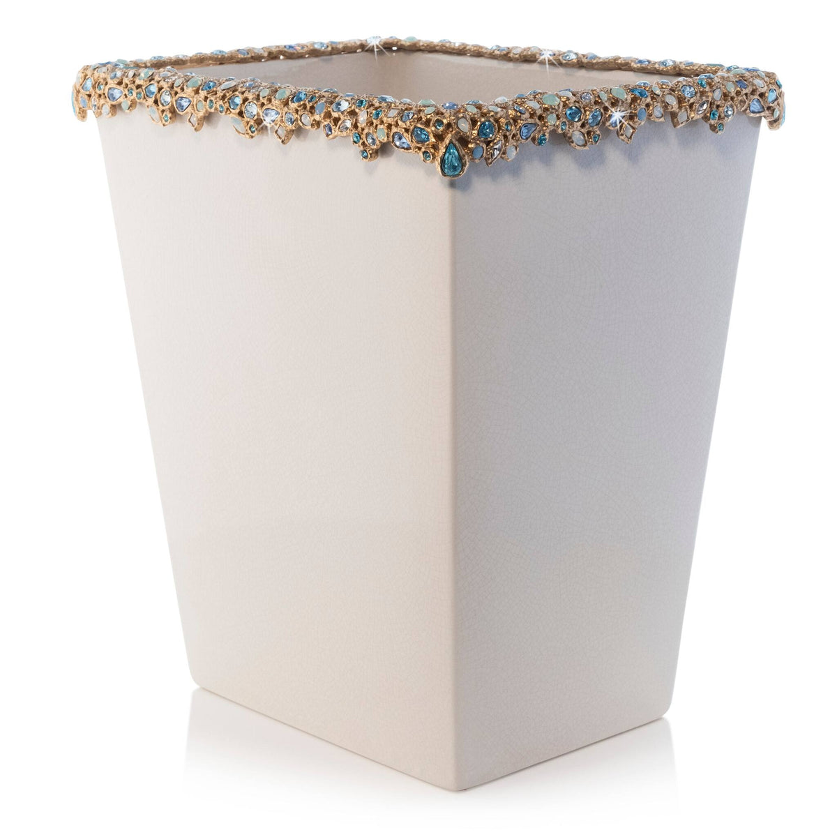 Jay Strongwater Esther Bejeweled Trash Bin - Oceana Bathroom Accessorie, alternate view