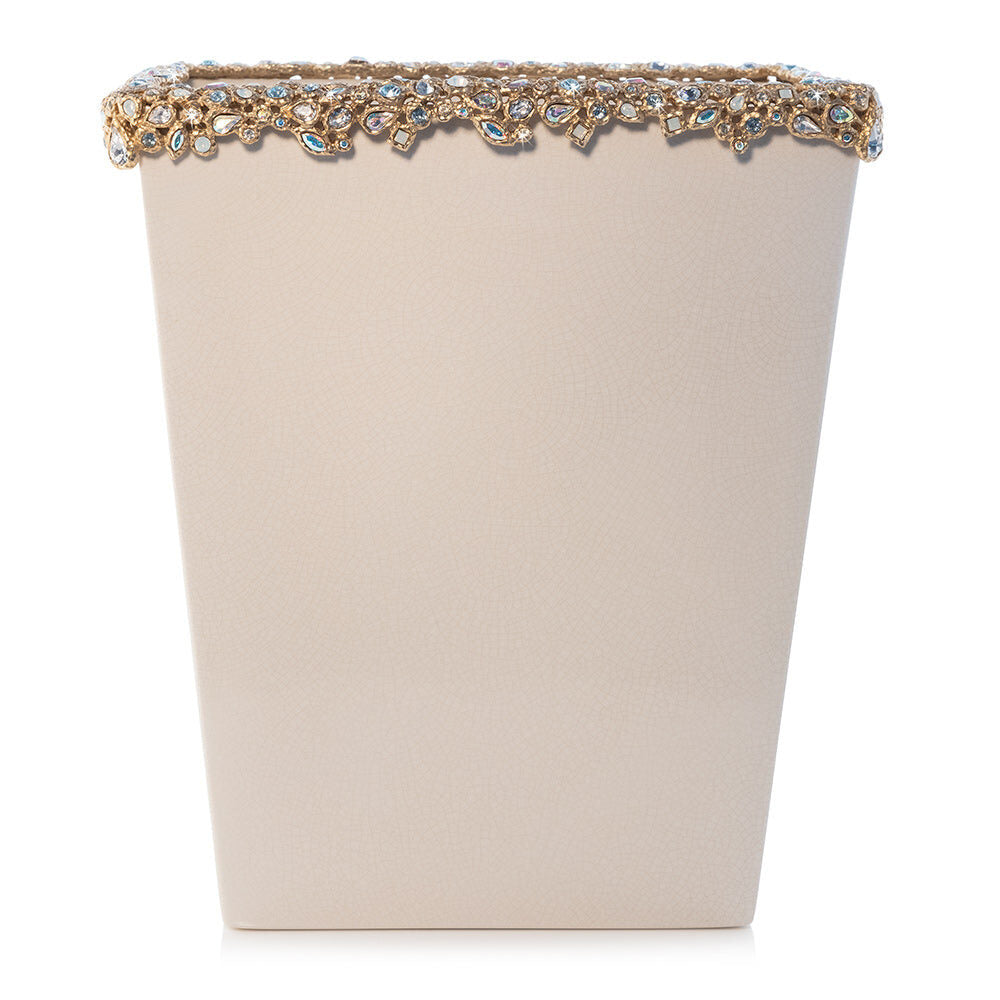 Jay Strongwater Esther Bejeweled Trash Bin - Opal Bathroom Accessorie