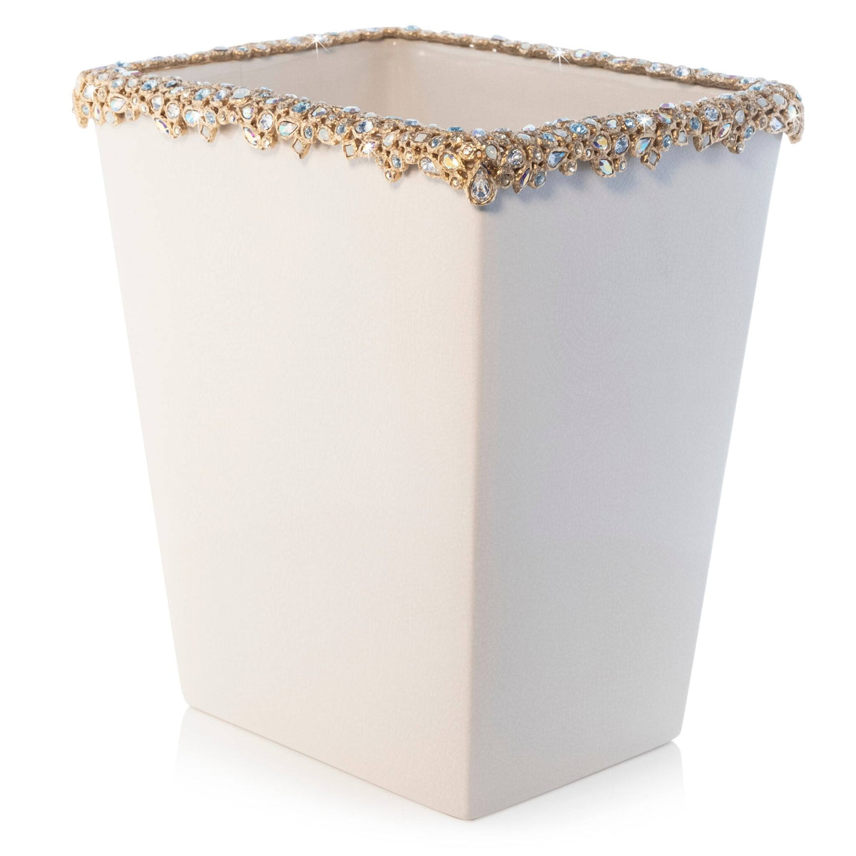 Jay Strongwater Esther Bejeweled Trash Bin - Opal Bathroom Accessorie, alternate view