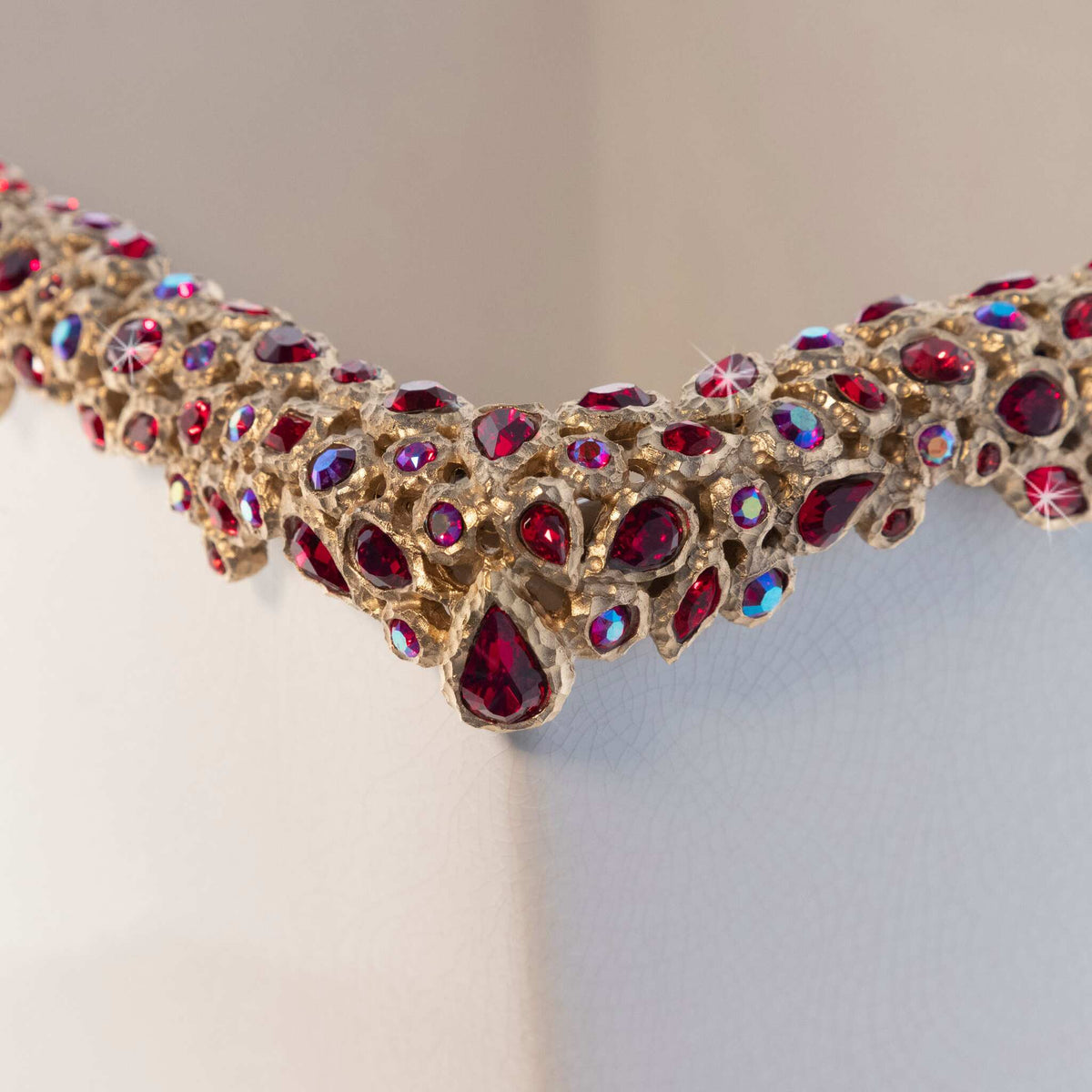 Jay Strongwater Esther Bejeweled Trash Bin - Ruby Bathroom Accessorie, alternate view