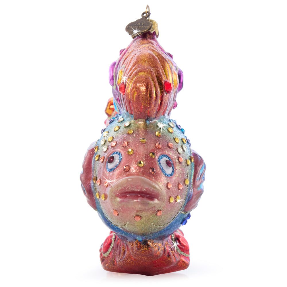 Jay Strongwater Fancy Fish Glass Ornament, alternate view
