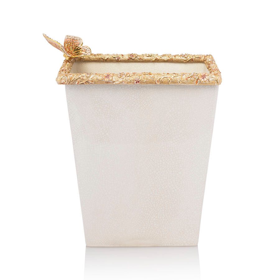 Jay Strongwater Farah Butterfly & Floral Wastebasket Bathroom Accessorie, alternate view