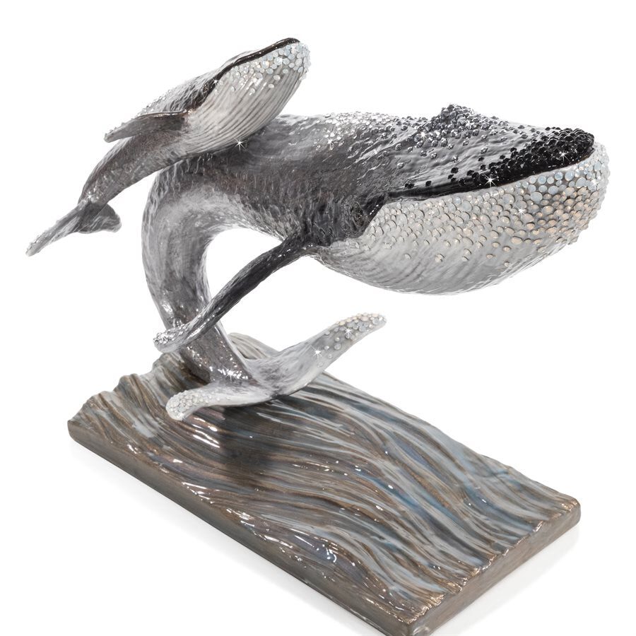 Jay Strongwater Finn Whale and Calf Figurine, alternate view