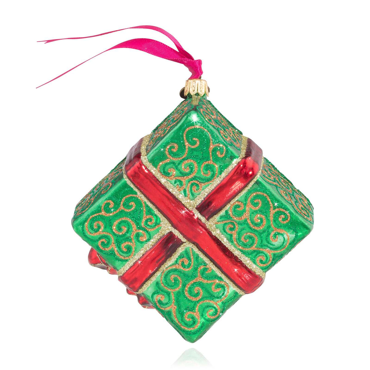 Jay Strongwater Five Golden Rings Glass Ornament, alternate view