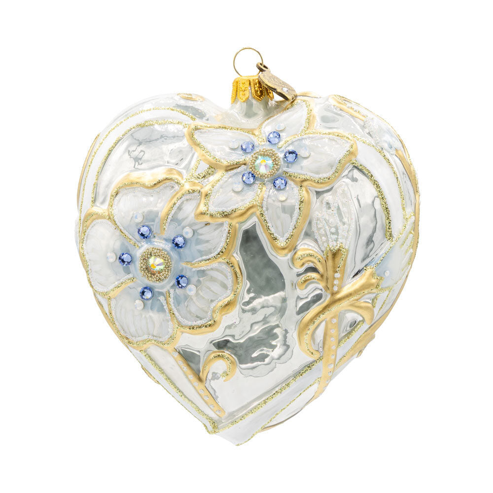 Jay Strongwater Floral Opal Heart Ornament