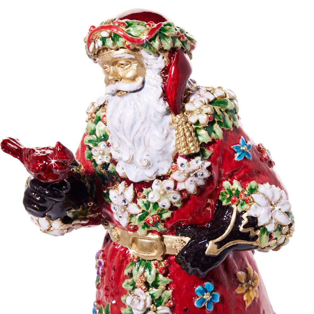 Jay Strongwater Floral Santa Figurine, alternate view