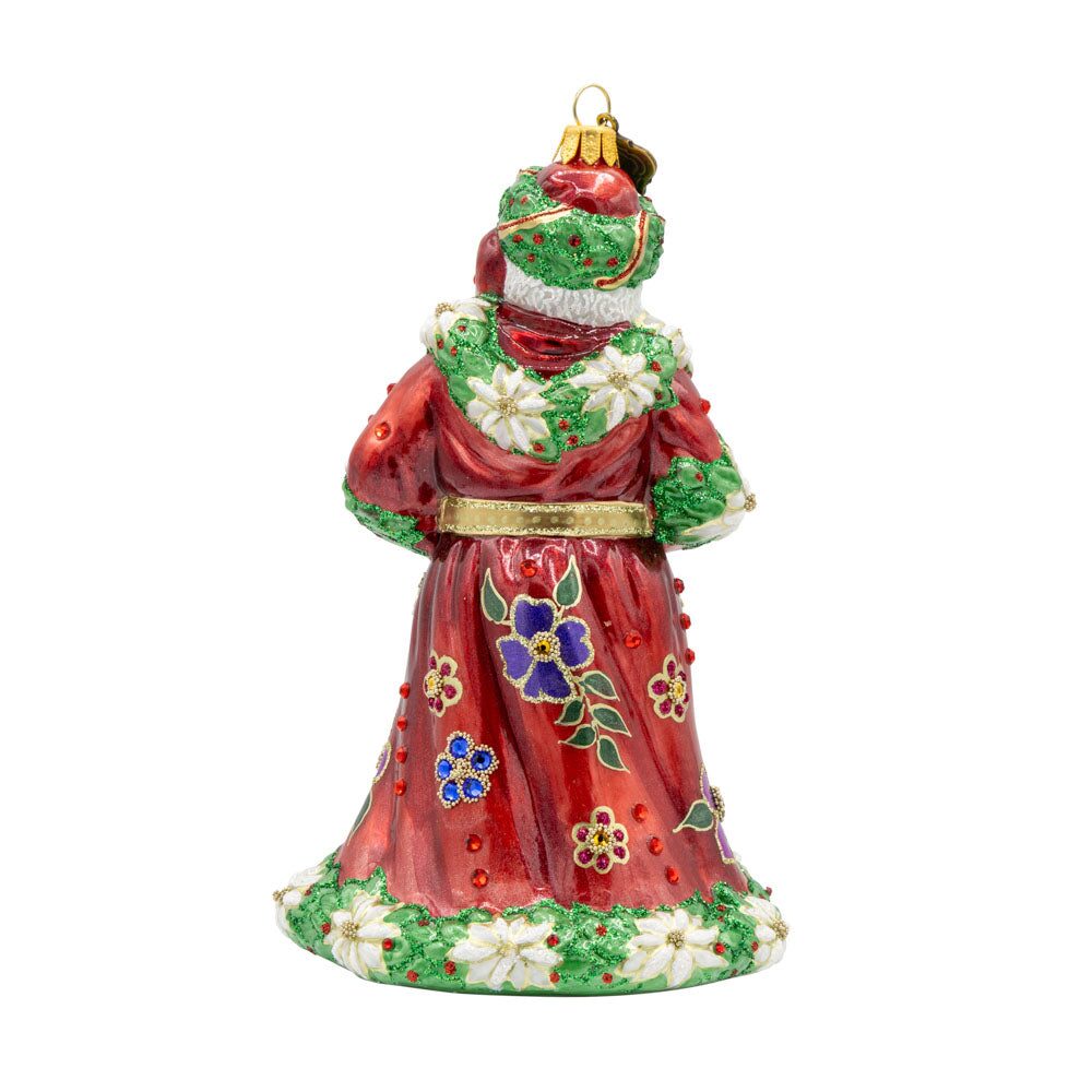 Jay Strongwater Floral Santa Ornament, alternate view
