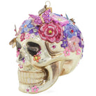 Jay Strongwater Floral Skull Glass Ornament, alternate view