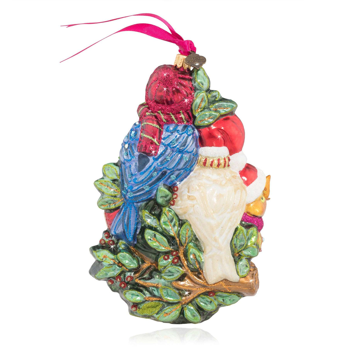Jay Strongwater Four Calling Birds Glass Ornament, alternate view
