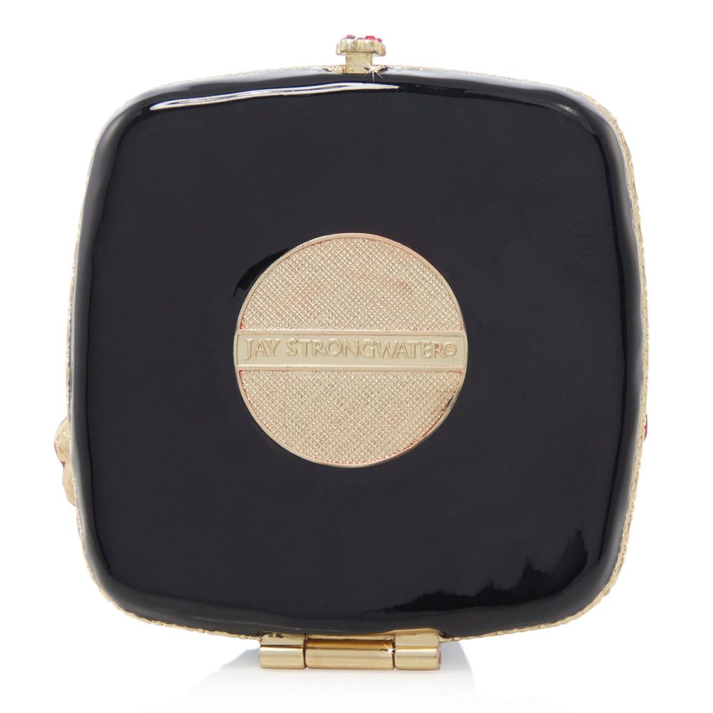Jay Strongwater Freya Poppy Compact Handheld Mirror, alternate view
