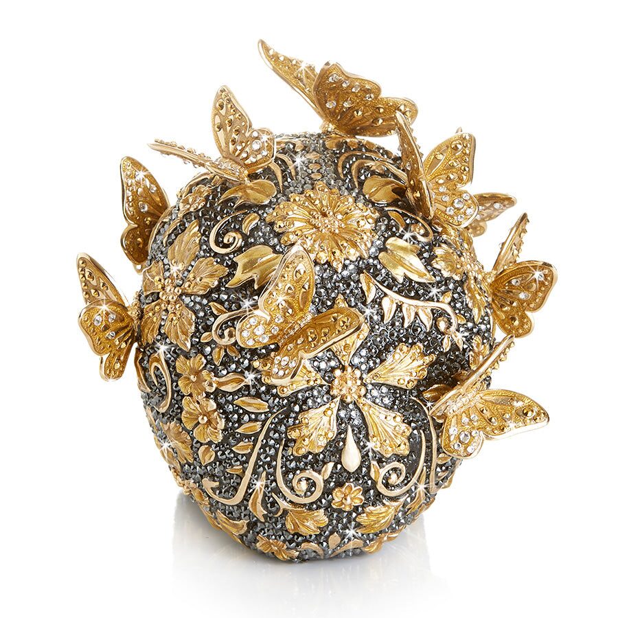 Jay Strongwater Frida Pavé Skull with Butterflies Figurine, alternate view