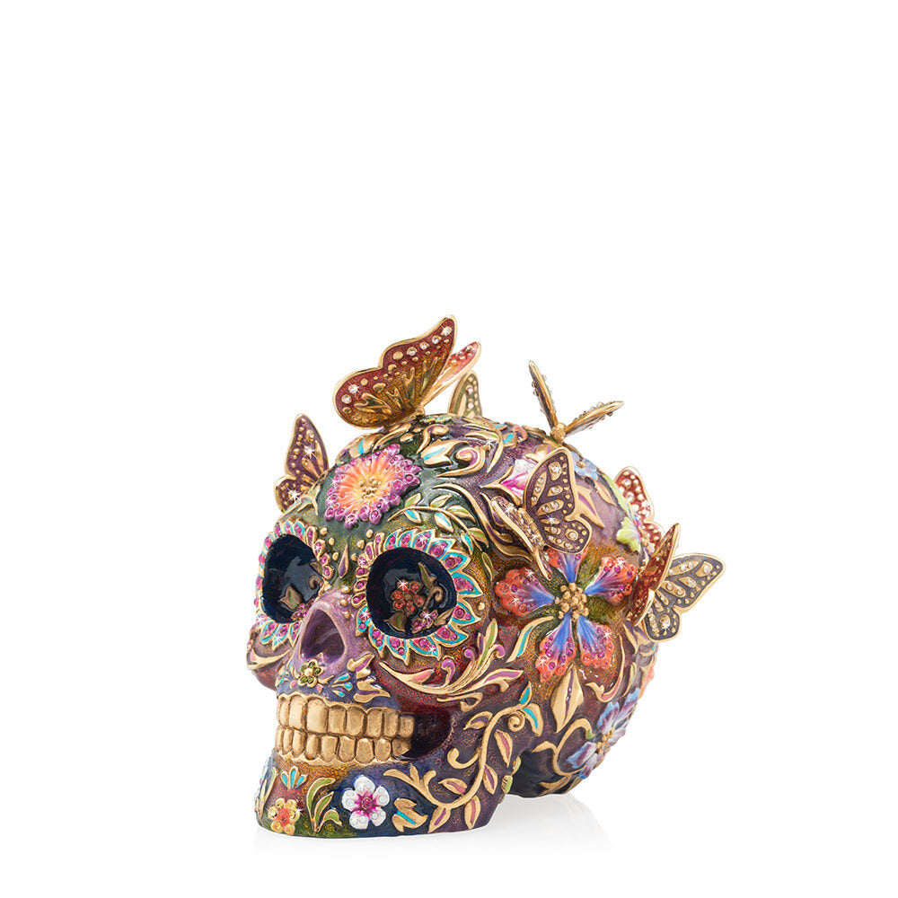 Jay Strongwater Frida Skull with Butterflies Figurine