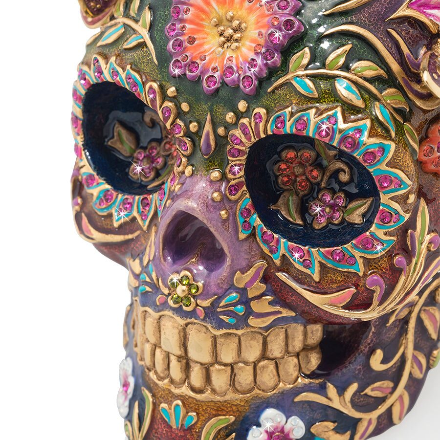 Jay Strongwater Frida Skull with Butterflies Figurine, alternate view