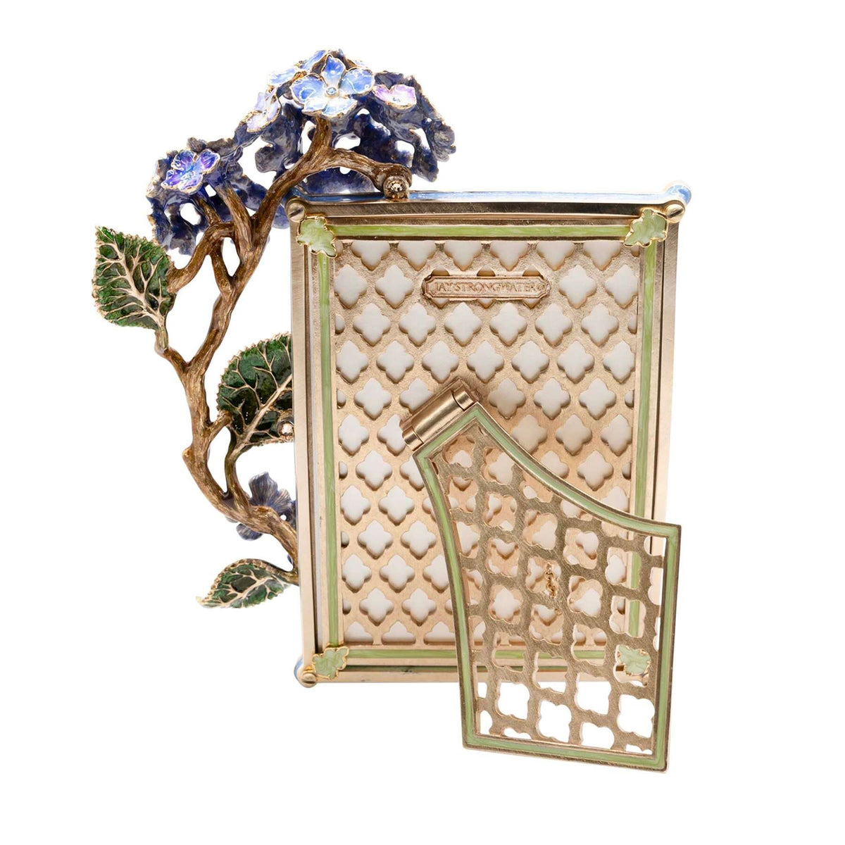 Jay Strongwater Gail Hydrangea 5”x7" Frame - Blue, alternate view