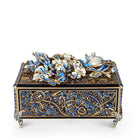 Jay Strongwater Genevieve Grand Floral Chest Indigo Decorative Box