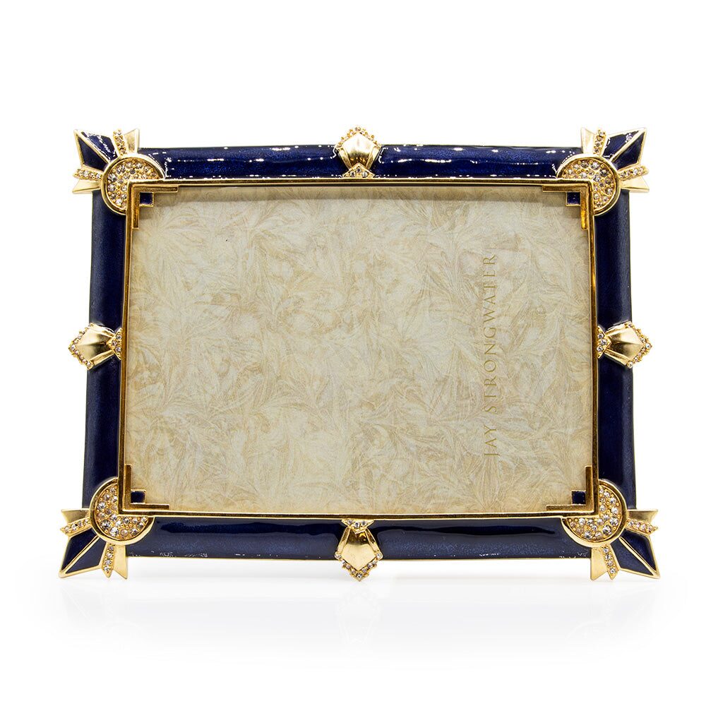 Jay Strongwater Geraldine Art Deco 5 X 7 Frame - Delft Garden, alternate view