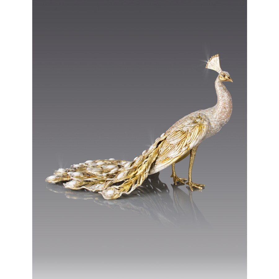 Jay Strongwater Golden Peacock Figurine, alternate view