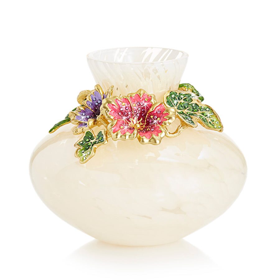 Jay Strongwater Holland Leaf and Flower Vase - Provence, alternate view