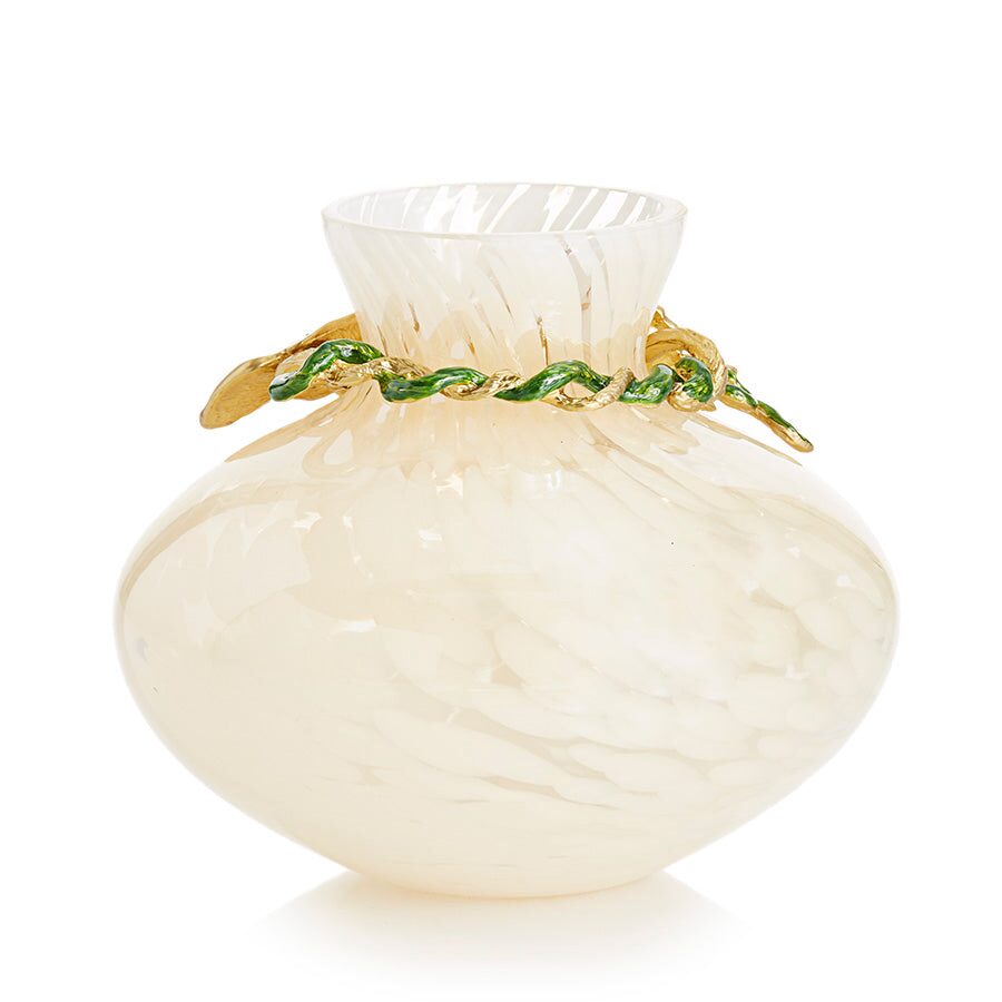 Jay Strongwater Holland Leaf and Flower Vase - Provence, alternate view