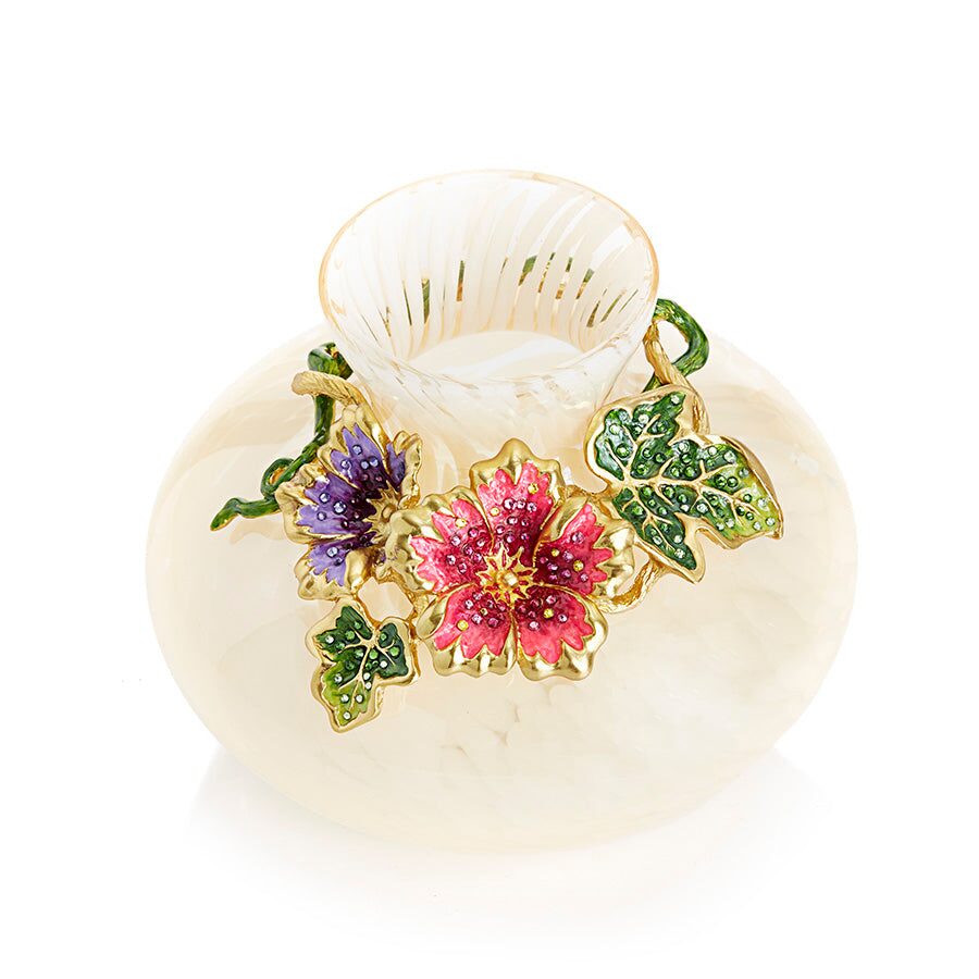 Jay Strongwater Holland Leaf and Flower Vase - Provence, alternate view