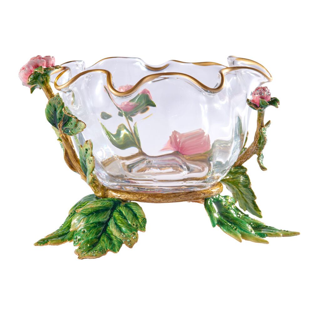 Jay Strongwater Holly Peony Bowl, alternate view
