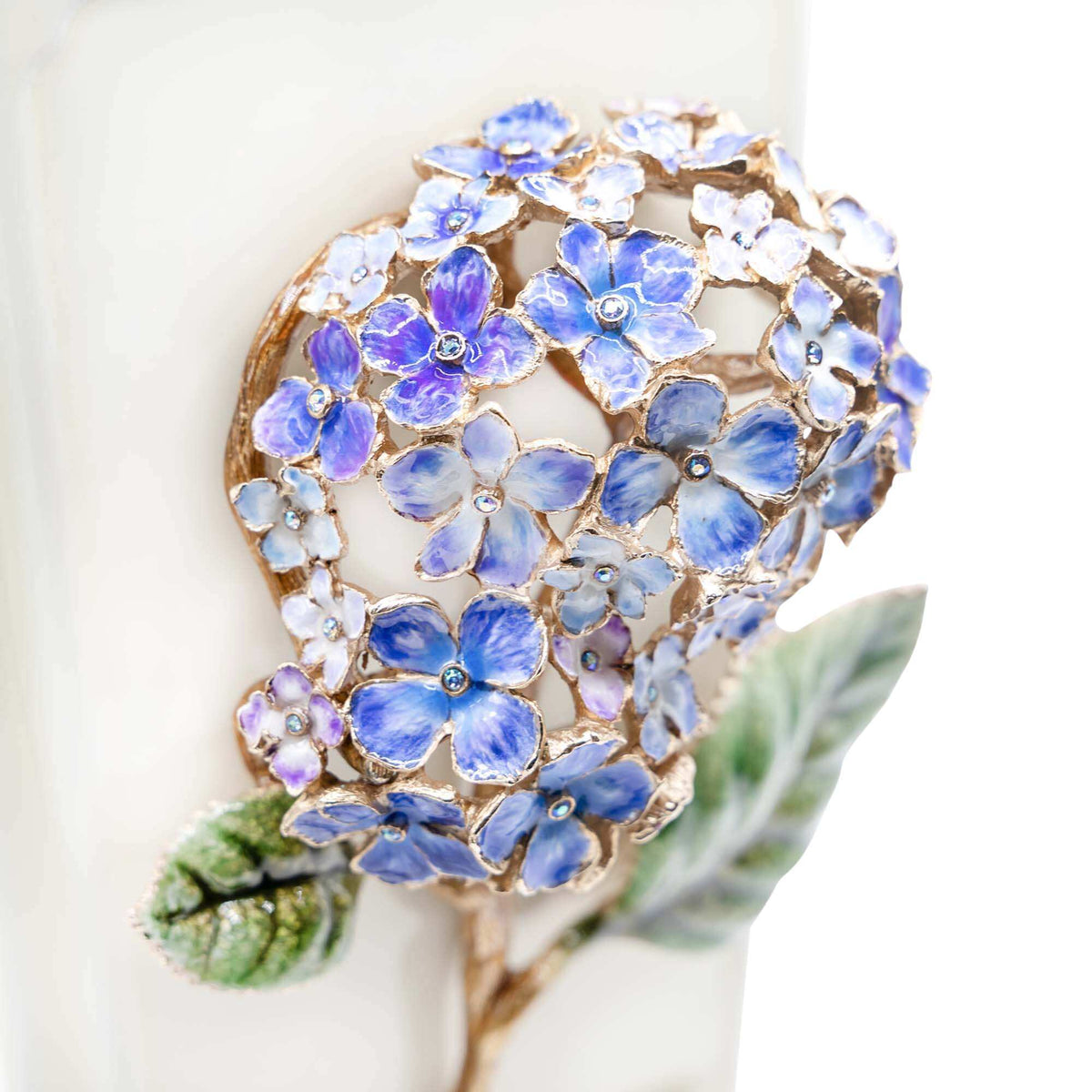 Jay Strongwater Isolde Hydrangea Square Ceramic Vase, alternate view