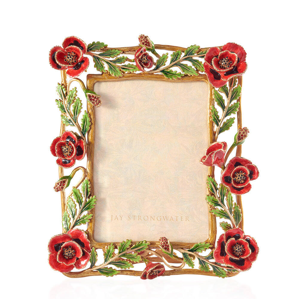 Jay Strongwater Jane Poppy 5" X 7" Frame - Flora