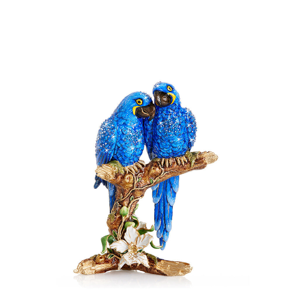 Jay Strongwater Julie & Blaze Macaws on Branch Figurine