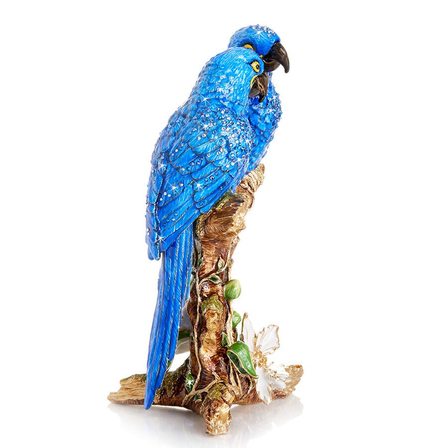 Jay Strongwater Julie & Blaze Macaws on Branch Figurine, alternate view