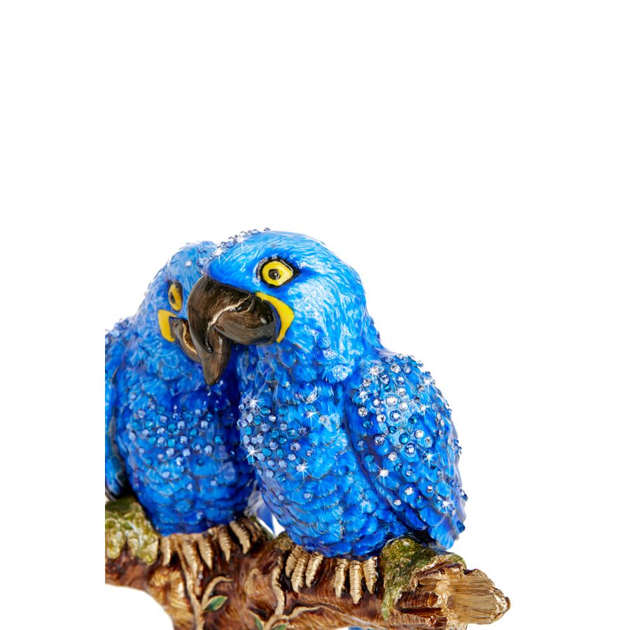 Jay Strongwater Julie & Blaze Macaws on Branch Figurine, alternate view
