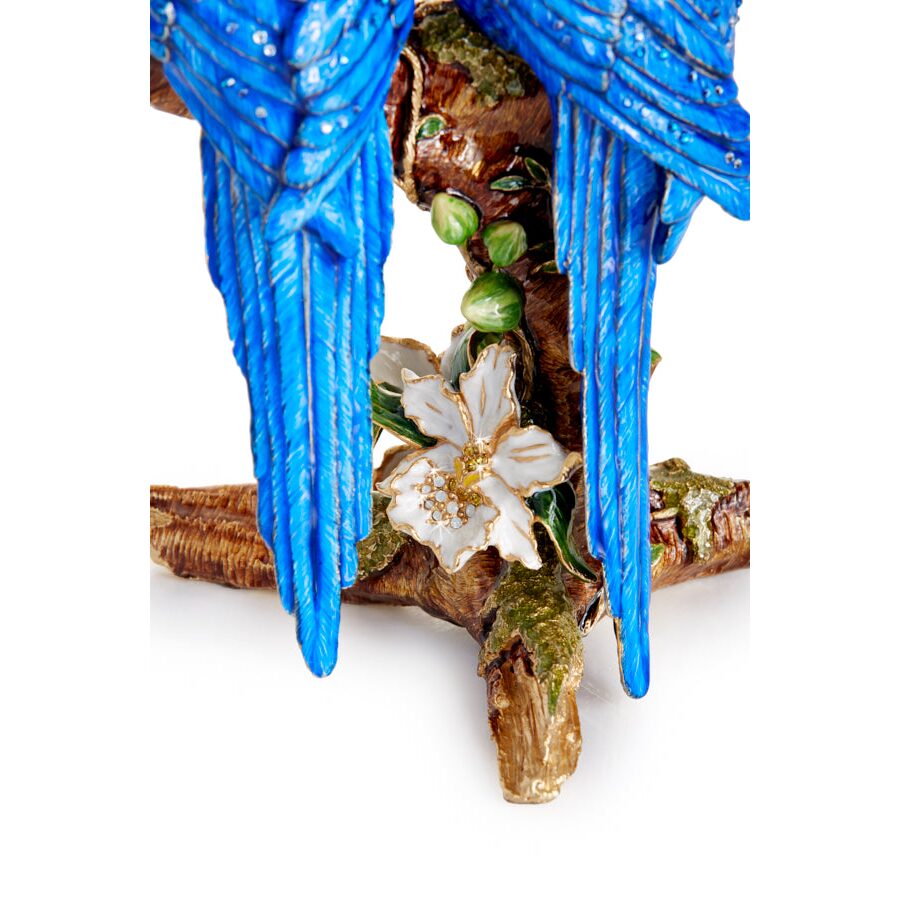 Jay Strongwater Julie & Blaze Macaws on Branch Figurine, alternate view
