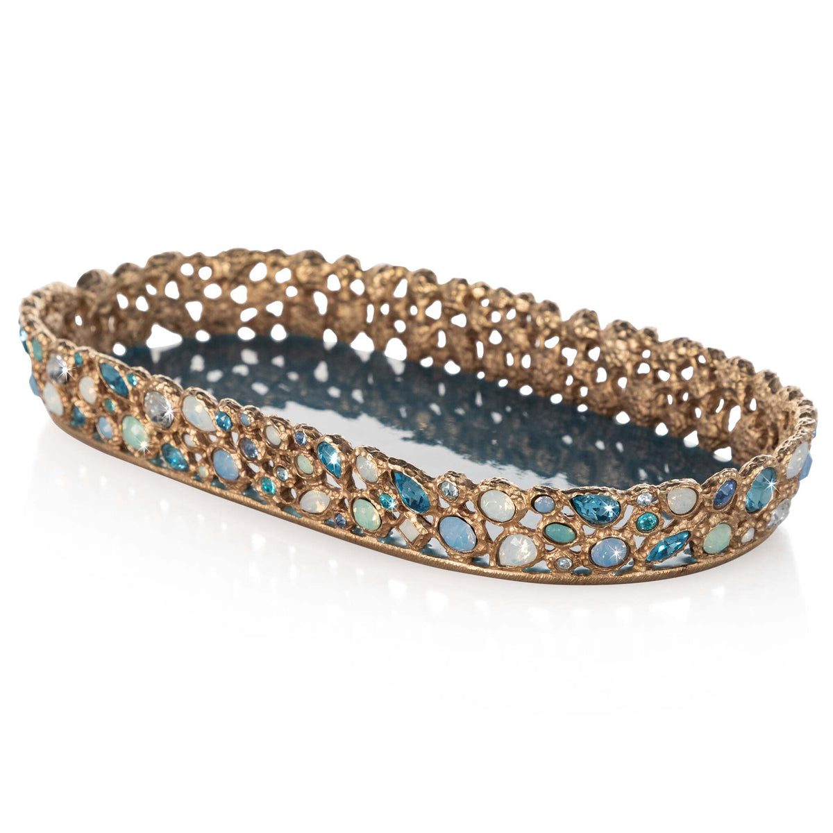 Jay Strongwater Julius Bejeweled Tray - Oceana, alternate view