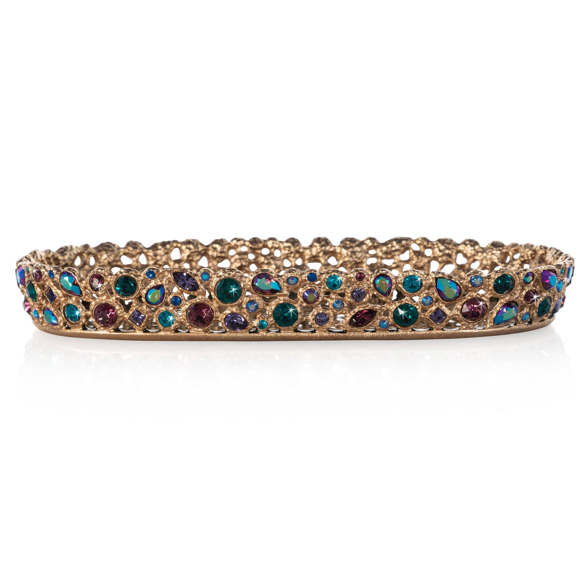Jay Strongwater Julius Bejeweled Tray - Peacock, alternate view