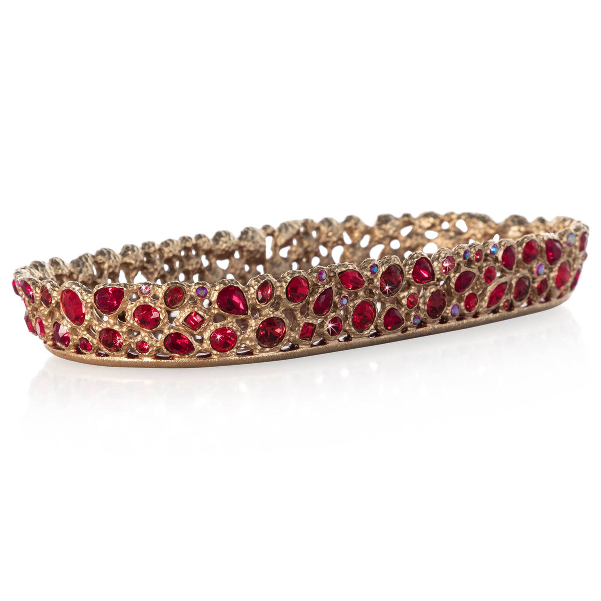 Jay Strongwater Julius Bejeweled Tray - Ruby, alternate view