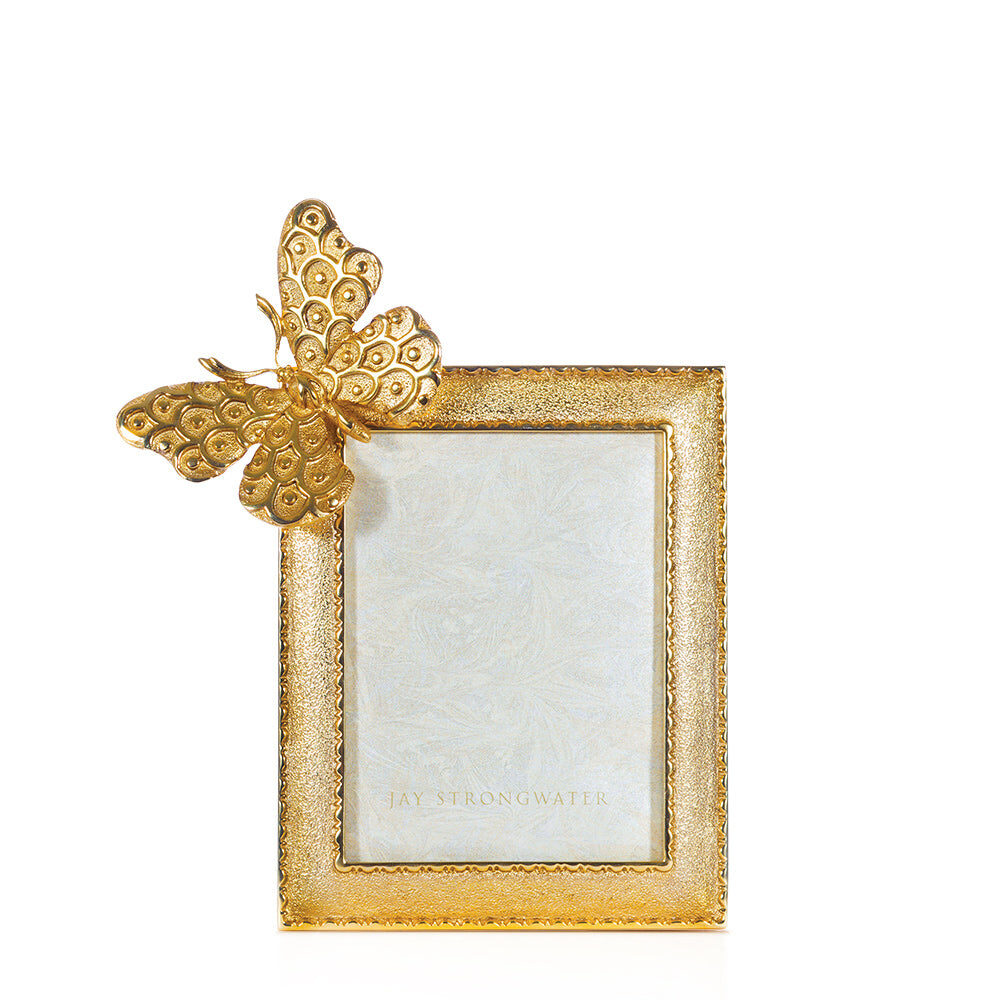 Jay Strongwater Juno Butterfly 3" X 4" Frame - Gold