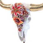 Jay Strongwater Kayden Cow Skull with Flowers Objet Figurine, detail view