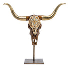 Jay Strongwater Keeffe Cow Skull Objet with Stand Figurine