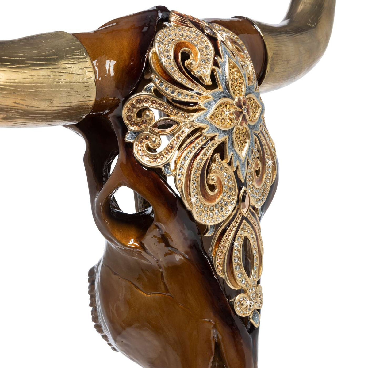 Jay Strongwater Keeffe Cow Skull Objet with Stand Figurine, alternate view