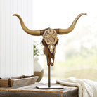 Jay Strongwater Keeffe Cow Skull Objet with Stand Figurine, alternate view